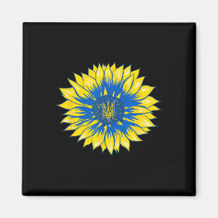 Aimant Chemise Fleur de Tournesol d'Ukraine Rétro Floral
