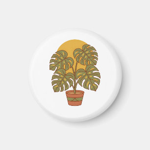 Aimant Chemise graphique à motif de feuille de Monstera d