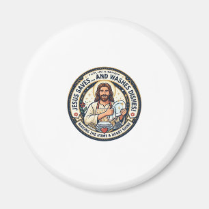 Aimant Chemise Humoristique Corvées de Lessive Jésus Grap
