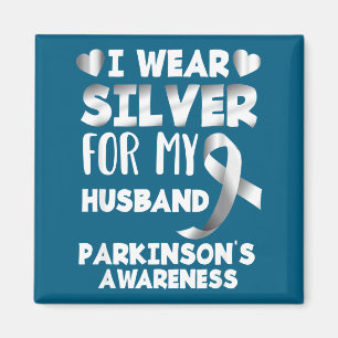 Aimant Chemise Mari Argent Soutien Parkinson Sensibilisat