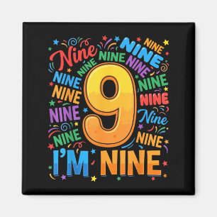 Aimant Chemise pour 9ème anniversaire garçons 9 ans 9 fil