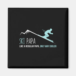 Aimant Chemise Ski Papa, Cadeau drôle et mignon de ski d'
