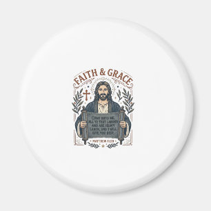 Aimant Chemise vintage brodée Jésus Croix Graphique chrét