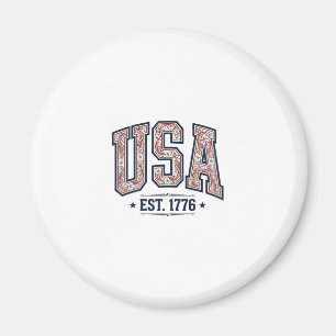 Aimant Chemise Vintage USA Est 1776 Gravure Patriotique_1
