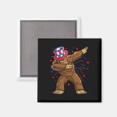 Aimant Chemises Bigfoot 4 juillet Sasquatch Drapeau Améri (Recto/Verso)