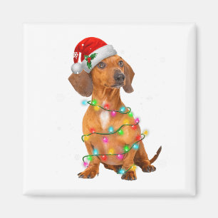 Aimant Chemises de Noël de l'arbre de chiens de teckel Ca