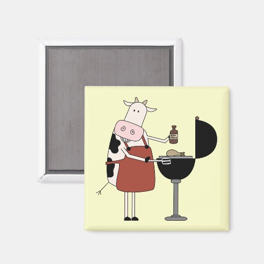 Aimant Chemises et cadeaux Barbecue de vache (Recto/Verso)