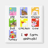 Aimant Chemises et cadeaux d'animaux de ferme (Devant)