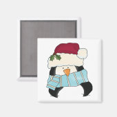 Aimant Chemises et cadeaux de Noël en pingouin (Recto/Verso)