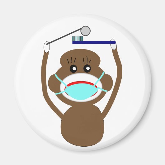 Aimant Chemises et cadeaux pour singe-chien Dentiste—Ador (Devant)