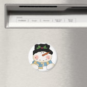 Aimant Chemises et cadeaux Snowman souriants (In Situ (Lave-vaisselle))