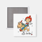 Aimant Chemises et cadeaux Yee Haw Cowgirl (Recto/Verso)