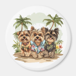 Aimant Chemises Hawaïennes Chiens Terrier du Yorkshire