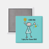 Aimant Chemo Bell - Cancer de l'ovaire Turquoise ruban (Recto/Verso)