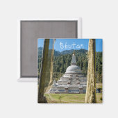 Aimant Chendebji Chorten au Bhoutan, Himalaya, Asie (Recto/Verso)