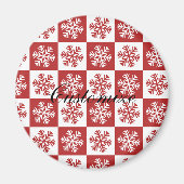 Aimant Chèque rouge/blanc motif flocon de neige Thunder_C (Devant)