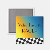 Aimant Chèques de course en noir et blanc (Recto/Verso)