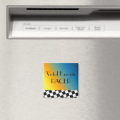 Aimant Chèques de course en noir et blanc (In Situ (Lave-vaisselle))