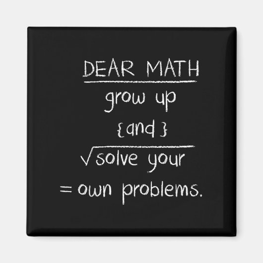 Aimant Cher Citation Amusante Math (Devant)