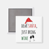 Aimant Cher Père Noël, apporte du vin Noël drôle (Recto/Verso)