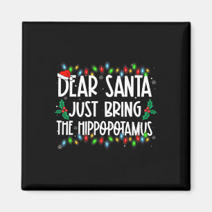 Aimant Cher Père Noël, Apportez La Famille Hippopotamus X