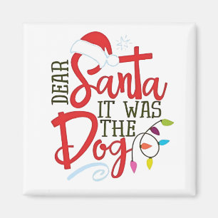 Aimant Cher Père Noël C'était Drôle Le Chien