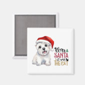 Aimant Cher Père Noël c'était le chat - Westie design (Recto/Verso)