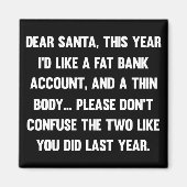 Aimant Cher Père Noël, cette année, j'aimerais un compte  (Devant)