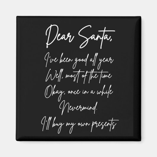 Aimant Cher Père Noël, j'achèterai mes propres affaires F (Devant)