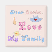 Aimant Cher Père Noël, j'aime ma famille | Noël mignon (Devant)