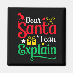 Aimant Cher Père Noël, je peux expliquer Funny Christmas