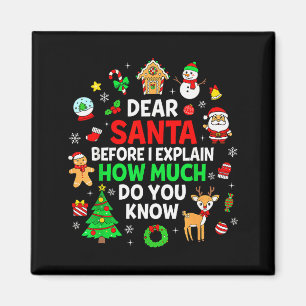 Aimant Cher Père Noël Je peux expliquer Funny Noël Matchi
