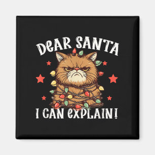 Aimant Cher Père Noël je peux expliquer le chat l'a fait