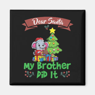 Aimant Cher Père Noël Mon Frère L'a Fait Frères et Soeurs