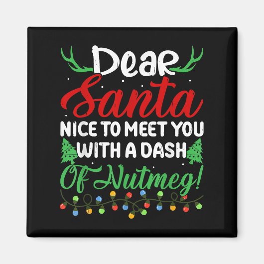 Aimant Cher Père Noël Ravi De Vous Rencontrer Avec Un Das (Devant)
