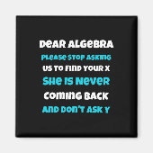 Aimant Chère Algebra Fun école sarcastique disant pour ad (Devant)
