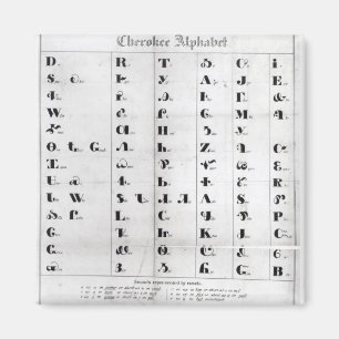 Aimant Cherokee Alphabet, "Lithographie" de Pendelton