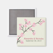 Aimant Cherry Blossom Designer Wedding Favor 2 (rose) (Recto/Verso)