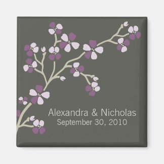 Aimant Cherry Blossom Designer Wedding Favor (prune)