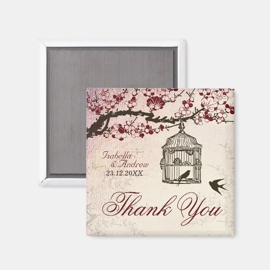 Aimant Cherry Blossom et Inséparables (Recto/Verso)