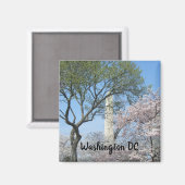 Aimant Cherry Blossoms et le monument de Washington à DC (Recto/Verso)