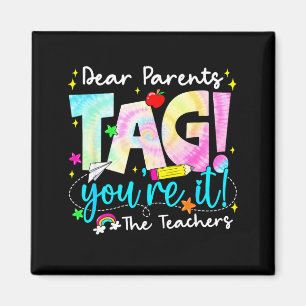 Aimant Chers parents tag amour enseignant dernier jour d'