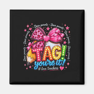 Aimant Chers parents tag amour enseignants dernier jour d