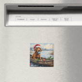 Aimant Chesapeake Bay Retriever Christmas Hunting Boat (In Situ (Lave-vaisselle))