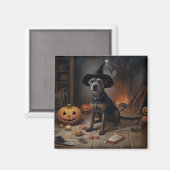 Aimant Chesapeake Bay Terrier Citrouille Halloween effray (Recto/Verso)