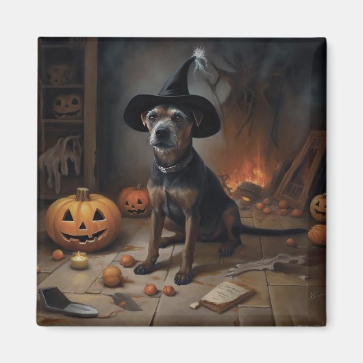 Aimant Chesapeake Bay Terrier Citrouille Halloween effray (Devant)