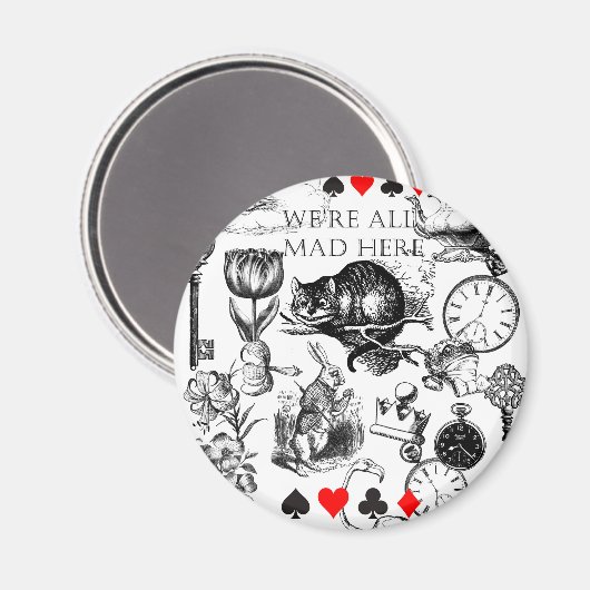 Aimant cheshire chat classique alice dans le caractère me (Recto/Verso)