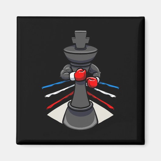 Aimant Chess Boxer Gants de boxe King (Devant)