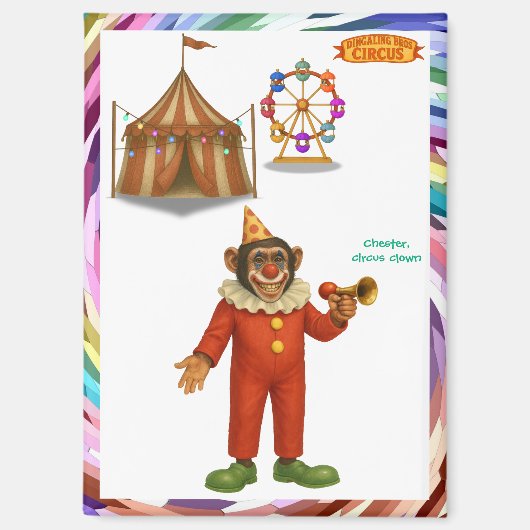 Aimant Chester, clown de cirque (Recto)