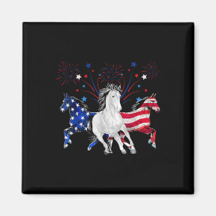 Aimant Cheval 4 juillet Drapeau américain patriotique